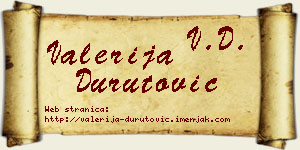 Valerija Durutović vizit kartica